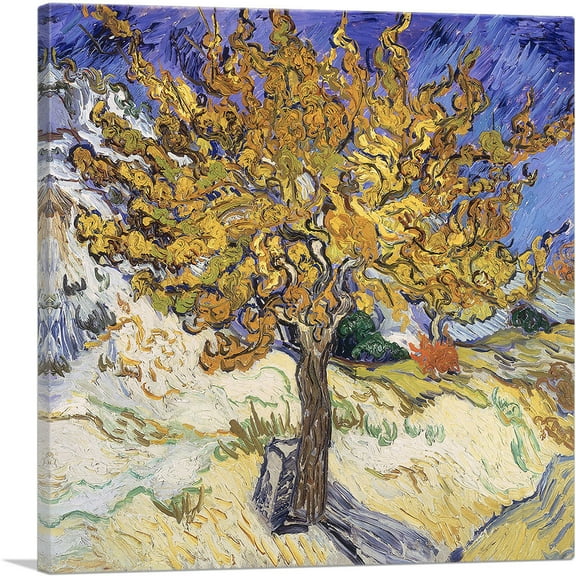 ARTCANVAS Mulberry Tree 1889 Canvas Art Print by Vincent Van Gogh - Size: 18" x 18" (0.75" Deep)
