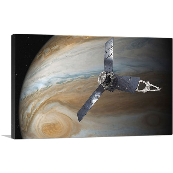 ARTCANVAS NASA Juno Space Satellite And Great Red Spot Canvas Art Print - Size: 60" x 40" (0.75" Deep) (3-Piece)