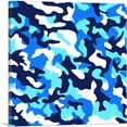 thumbnail image 1 of ARTCANVAS Navy Blue Baby White Teal Camo Camouflage Pattern Canvas Art Print - Size: 12" x 12" (1.50" Deep), 1 of 9