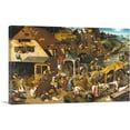 thumbnail image 1 of ARTCANVAS Netherlandish Proverbs 1559 Canvas Art Print by Pieter Bruegel the Elder - Size: 40" x 26" (0.75" Deep), 1 of 9