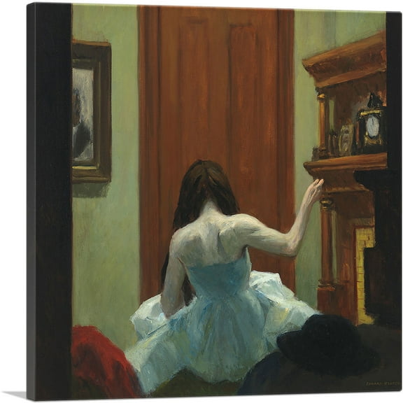 ARTCANVAS New York Interior 1921 Canvas Art Print by Edward Hopper - Size: 18" x 18" (0.75" Deep)