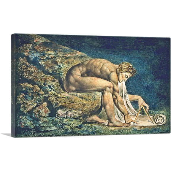ARTCANVAS Newton Canvas Art Print by William Blake - Size: 26" x 18" (0.75" Deep)
