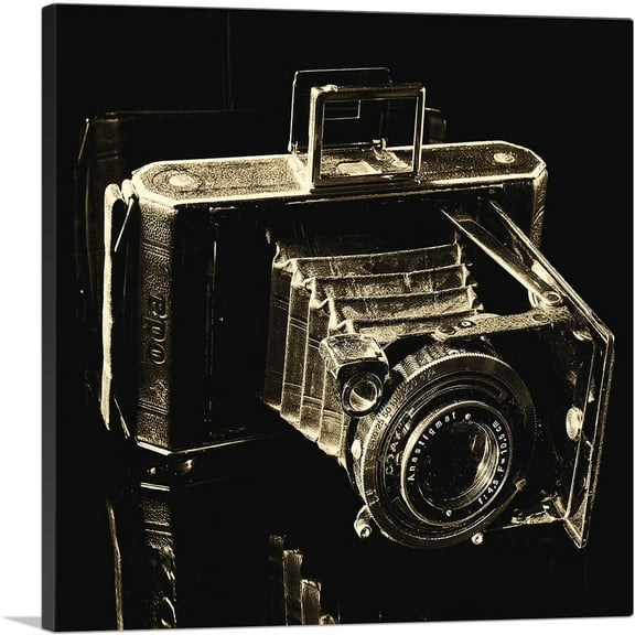 ARTCANVAS Old Camera Home Decor Square Canvas Art Print - Size: 18" x 18" (0.75" Deep)