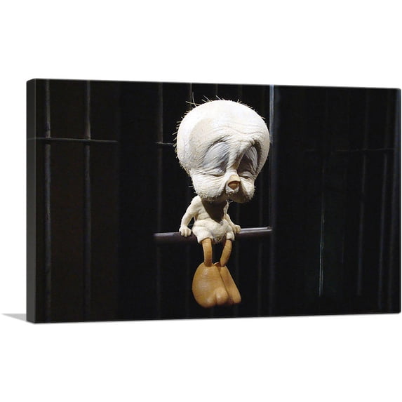 ARTCANVAS Old Tweety Bird Canvas Art Print by Banksy - Size: 26" x 18" (0.75" Deep)