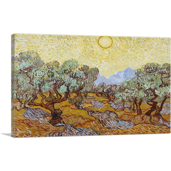 ARTCANVAS Olive Trees 1889 Canvas Art Print by Vincent Van Gogh - Size: 12" x 8" (0.75" Deep)