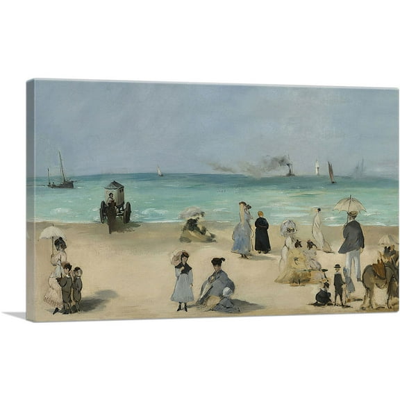 ARTCANVAS On the Beach 1868 Canvas Art Print by Edouard Manet - Size: 26" x 18" (0.75" Deep)