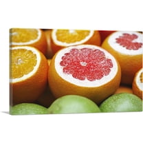ARTCANVAS Oranges Blood Orange Home decor Canvas Art Print - Size: 26" x 18" (0.75" Deep)