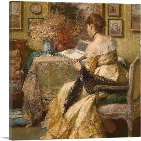 ARTCANVAS Peaceful Reading Canvas Art Print by Fernand Toussaint - Size: 18" x 18" (0.75" Deep)