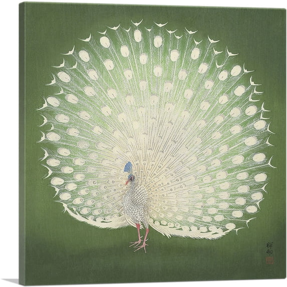 ARTCANVAS Peacock Canvas Art Print by Ohara Koson - Size: 18" x 18" (0.75" Deep)