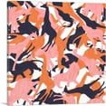 thumbnail image 1 of ARTCANVAS Pink Orange Black Camo Camouflage Wild Jungle Animals Pattern Canvas Art Print - Size: 26" x 26" (1.50" Deep), 1 of 9