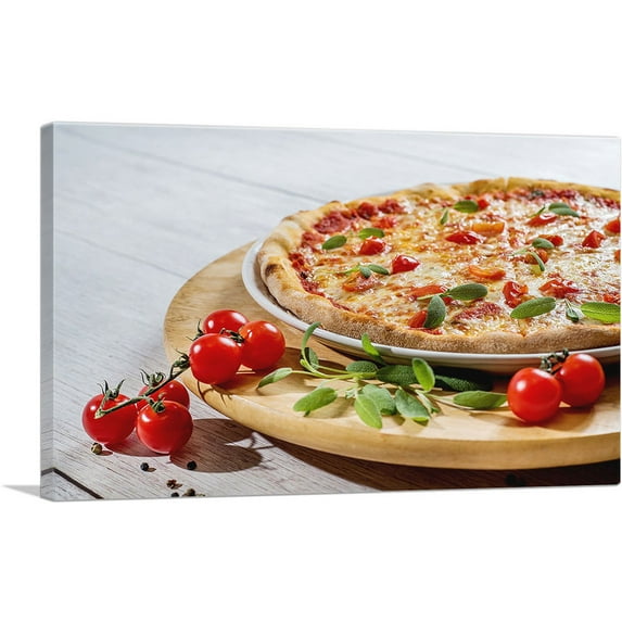 ARTCANVAS Pizza Diner Restaurant decor Canvas Art Print - Size: 40" x 26" (0.75" Deep)