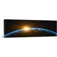 thumbnail image 1 of ARTCANVAS Planet Earth Sunrise From Space Panoramic Canvas Art Print - Size: 36" x 12" (0.75" Deep), 1 of 9