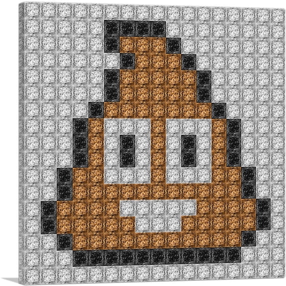 ARTCANVAS Poop Emoticon Pile of Poo Jewel Pixel Canvas Art Print - Size ...