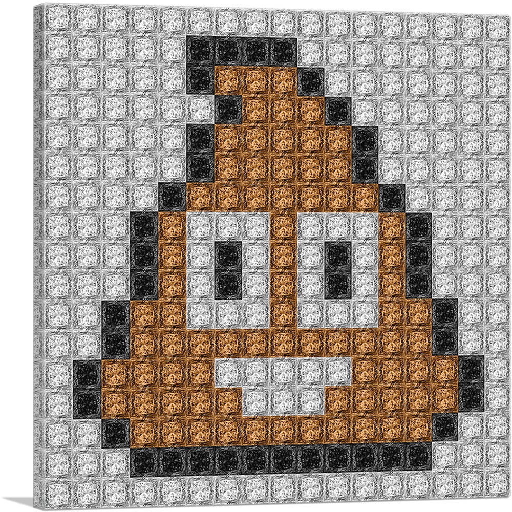 ARTCANVAS Poop Emoticon Pile of Poo Jewel Pixel Canvas Art Print - Size ...
