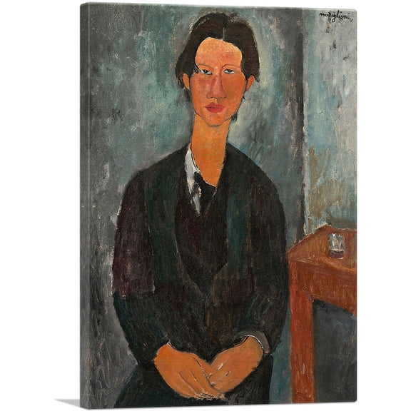 ARTCANVAS Portrait Of Chaim Soutine 1917 Canvas Art Print by Amedeo Modigliani - Size: 26" x 18" (0.75" Deep)
