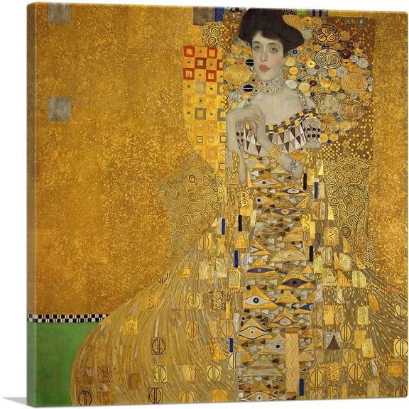 ARTCANVAS Portrait of Adele Bloch-Bauer I 1907 Canvas Art Print by Gustav Klimt - Size: 26" x 26" (1.50" Deep)