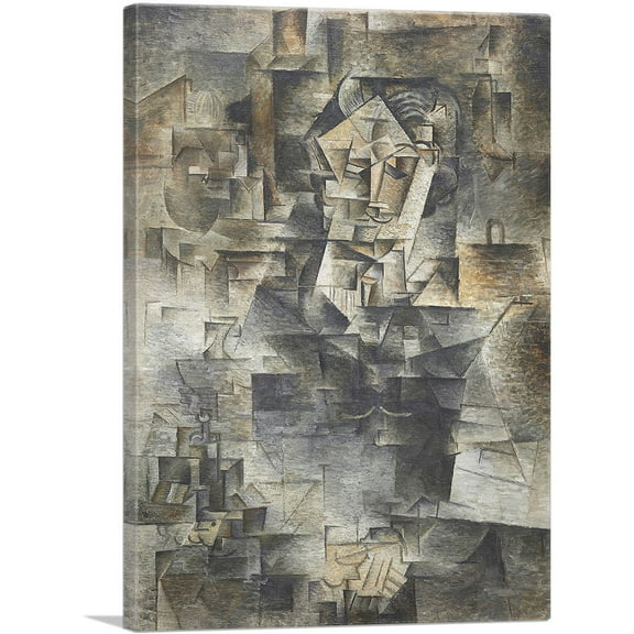 ARTCANVAS Portrait of Daniel-Henry Kahnweiler 1910 Canvas Art Print by Pablo Picasso - Size: 40" x 26" (1.50" Deep)