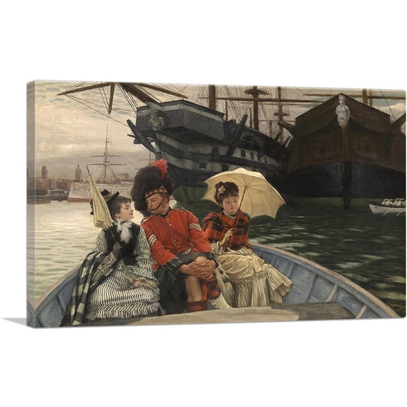 ARTCANVAS Portsmouth Dockyard 1877 Canvas Art Print by James Tissot - Size: 18" x 12" (0.75" Deep)