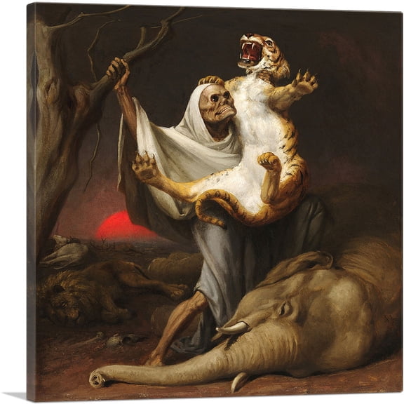 ARTCANVAS Power of Death 1890 Canvas Art Print by William Holbrook Beard - Size: 12" x 12" (1.50" Deep)
