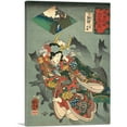 thumbnail image 1 of ARTCANVAS Princess Yaegaki with Fox Shadows Canvas Art Print by Utagawa Kuniyoshi - Size: 26" x 18" (1.50" Deep), 1 of 9