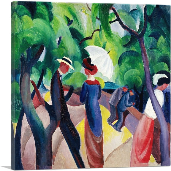 ARTCANVAS Promenade 1913 Canvas Art Print by August Macke - Size: 18" x 18" (0.75" Deep)