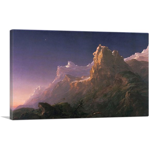 ARTCANVAS Prometheus Bound 1847 Canvas Art Print by Thomas Cole - Size: 26" x 18" (0.75" Deep)