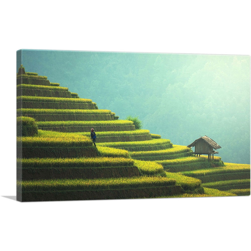 Cagbas Rice Field ARTCANVAS Pyramidal Rice Fields Canvas Art Print - Size: 40