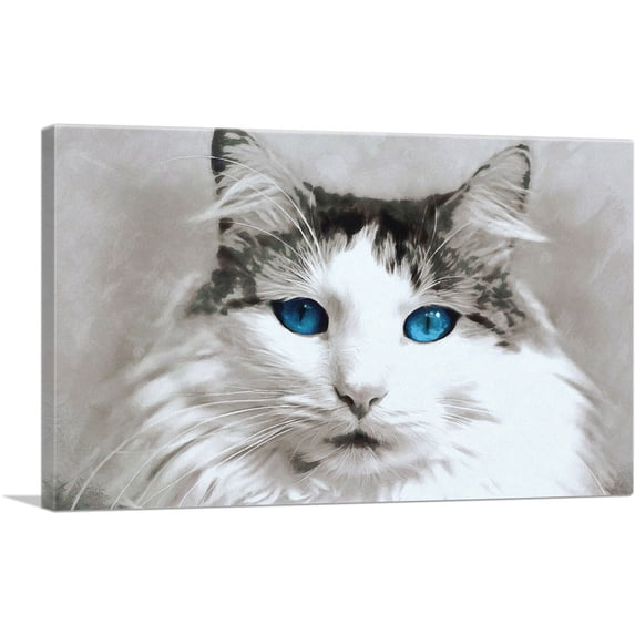 ARTCANVAS Ragdoll Cat Breed Blue Eyes Canvas Art Print - Size: 18" x 12" (0.75" Deep)