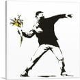 thumbnail image 1 of ARTCANVAS Rage, Flower Thrower Canvas Art Print by Banksy - Size: 26" x 26" (0.75" Deep), 1 of 9