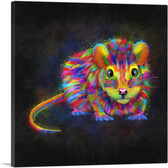 ARTCANVAS Rat Animal Rodent Canvas Art Print - Size: 26" x 26" (1.50" Deep)