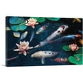 thumbnail image 1 of ARTCANVAS Red White Koi Carp Fish Pond Leaves Lotus Flowers Canvas Art Print - Size: 26" x 18" (1.50" Deep), 1 of 9