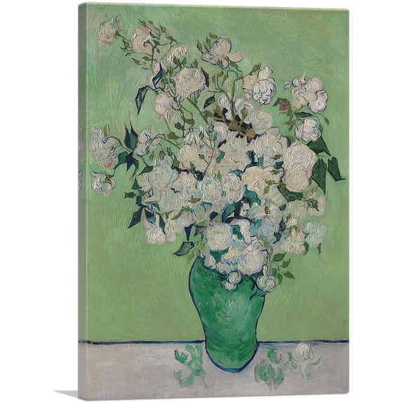 ARTCANVAS Roses 1890 Canvas Art Print by Vincent Van Gogh - Size: 18" x 12" (1.50" Deep)