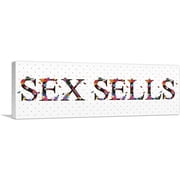 ARTCANVAS SEX SELLS Woman Girl Room Decor Canvas Art Print - Size 48" x 16" 1.50" Deep