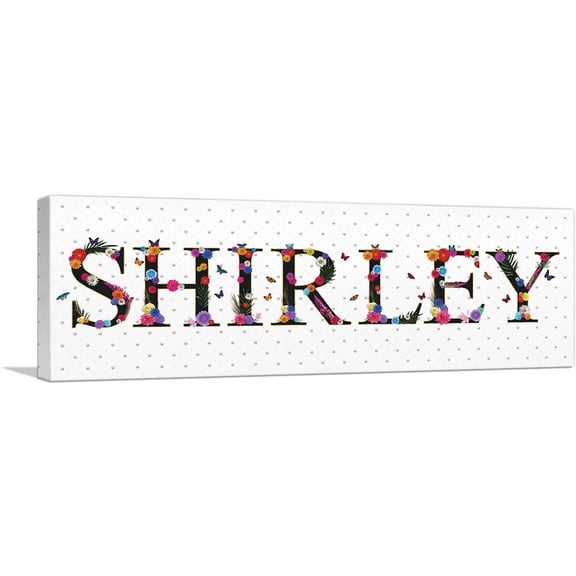 ARTCANVAS SHIRLEY Girls Name Room Decor Canvas Art Print - Size: 36" x 12" (0.75" Deep)
