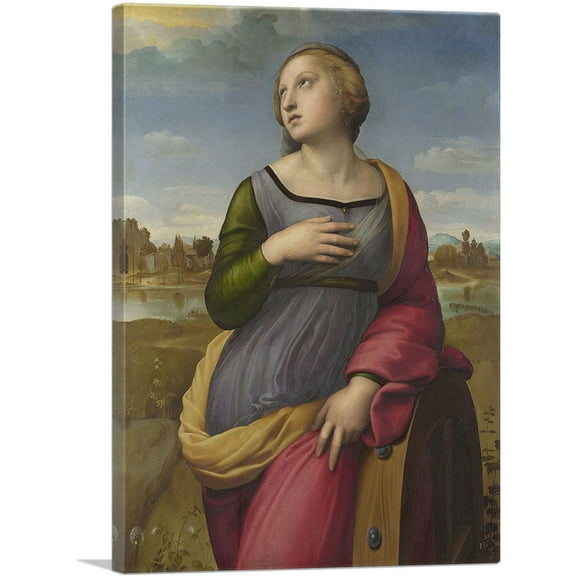 ARTCANVAS Saint Catherine of Alexandria 1507 Canvas Art Print by Raphael - Size: 12" x 8" (0.75" Deep)