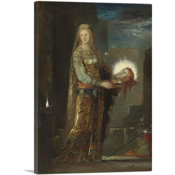 ARTCANVAS Salome With The Head Of John The Baptist 1876 Canvas Art Print by Gustave Moreau - Size: 12" x 8" (0.75" Deep)