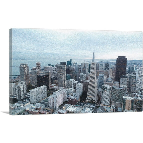 ARTCANVAS San Francisco California Home decor Canvas Art Print - Size: 26" x 18" (0.75" Deep)