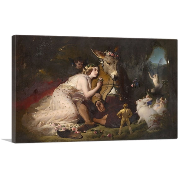 ARTCANVAS Scene from A Midsummer Night's Dream 1851 Canvas Art Print by Edwin Henry Landseer - Size: 26" x 18" (1.50" Deep)