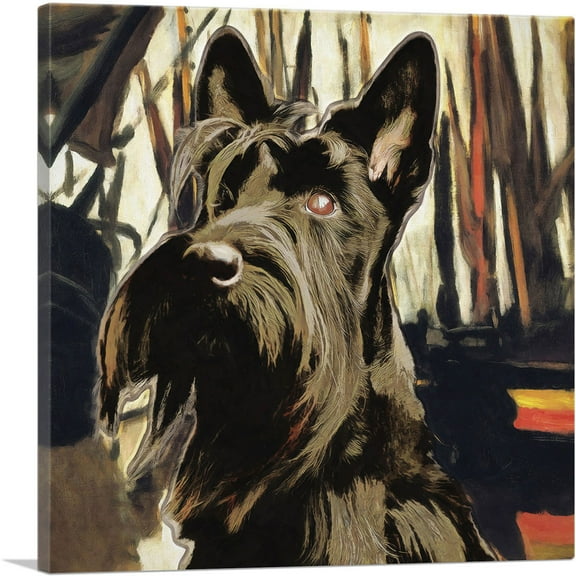 ARTCANVAS Scottish Terrier Dog Breed Canvas Art Print - Size: 18" x 18" (0.75" Deep)