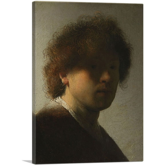 ARTCANVAS Self-Portrait as a Young Man 1629 Canvas Art Print by Rembrandt van Rijn - Size: 12" x 8" (0.75" Deep)