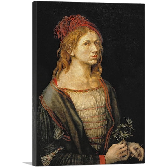 ARTCANVAS Self Portrait at Age 22 1493 Canvas Art Print by Albrecht Durer - Size: 26" x 18" (0.75" Deep)
