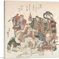 ARTCANVAS Seven Gods of Good Fortune 1808 Canvas Art Print by Katsushika Hokusai - Size: 18" x 18" (0.75" Deep)