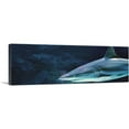 thumbnail image 1 of ARTCANVAS Shark In Ocean Home Decor Panoramic Canvas Art Print - Size: 36" x 12" (0.75" Deep), 1 of 9