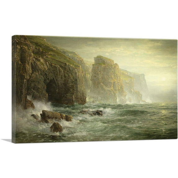 ARTCANVAS Shores Bude Cornwall 1885 Canvas Art Print by William Trost Richards - Size: 40" x 26" (1.50" Deep)
