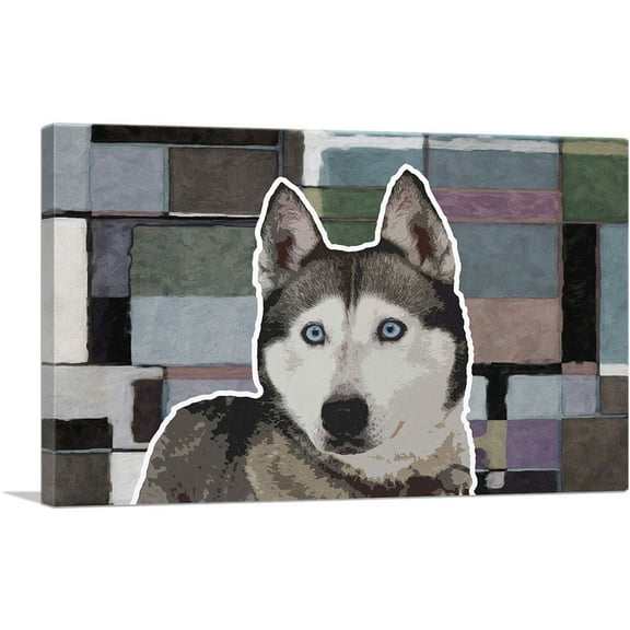 ARTCANVAS Siberian Husky Dog Breed Canvas Art Print - Size: 26" x 18" (0.75" Deep)