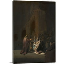 ARTCANVAS Simeon's Song of Praise 1631 Canvas Art Print by Rembrandt van Rijn - Size: 26" x 18" (0.75" Deep)