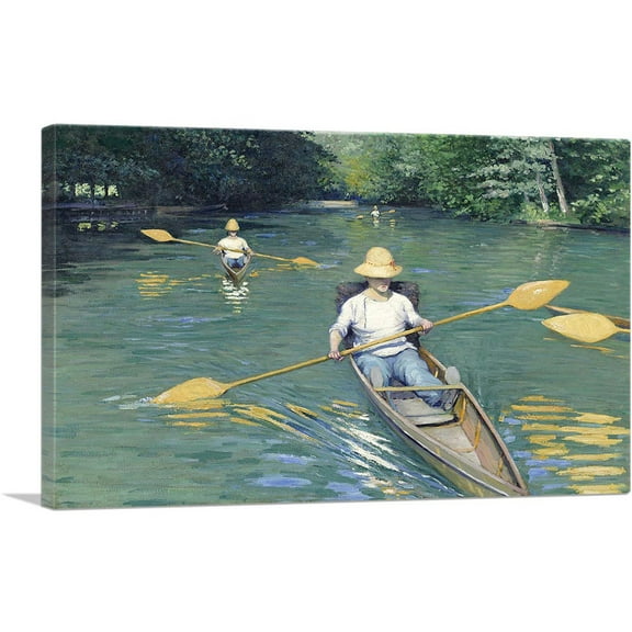 ARTCANVAS Skiffs Canvas Art Print by Gustave Caillebotte - Size: 26" x 18" (0.75" Deep)