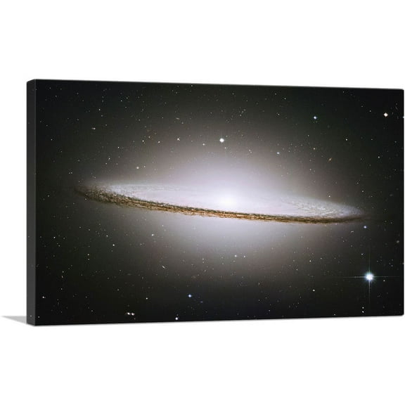 ARTCANVAS Sombrero Galaxy Hubble Telescope Messier 104 Canvas Art Print - Size: 26" x 18" (0.75" Deep)