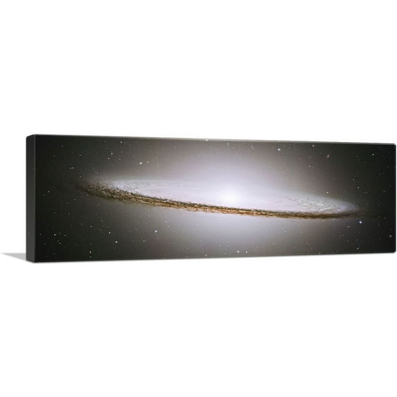 ARTCANVAS Sombrero Galaxy Hubble Telescope Messier 104 Panoramic Canvas Art Print - Size: 36" x 12" (0.75" Deep)