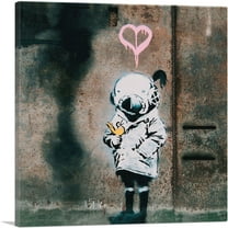 ARTCANVAS Space Girl and Bird Canvas Art Print by Banksy - Size: 18" x 18" (0.75" Deep)